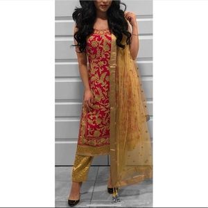 Pink and Gold Indian dress